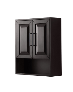 Wyndham Daria 25-Inch Dark Espresso Over-The-Toilet Bathroom Cabinet - Matte Black