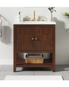 Avanity Zoe (single) 30-Inch Walnut Vanity - ZOE-V30-WA