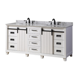 Buy Hilton (double) 71-Inch White Bathroom Vanity With Top/Sinks BVE ...