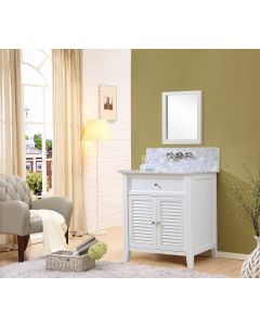 Hesperia Premium (single) 32-Inch White Bathroom Vanity With Top/Sink & Mirror
