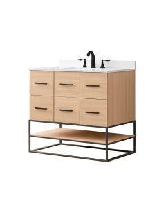 Pinesdale (single) 36-Inch Oak Bathroom Vanity With Cultured Marble Top/Sink