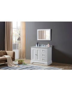 Amador (single) 36-Inch White Bathroom Vanity With Top/Sink & Mirror