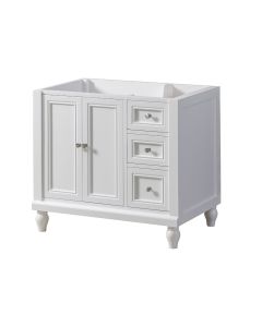 Artesia (single) 36-Inch White Bathroom Vanity - Cabinet Only
