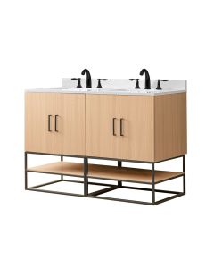 Pinesdale (double) 48-Inch Oak Bathroom Vanity With Cultured Marble Top/Sinks
