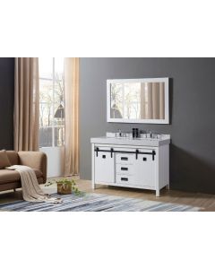 Calistoga Exclusive (double) 48-Inch White Bathroom Vanity With Top/Sinks & Mirror