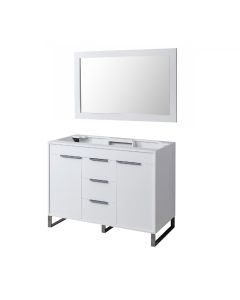 Helena (double) 48-Inch White Bathroom Vanity - Cabinet & Mirror Only