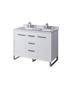 Helena (double) 48-Inch White Bathroom Vanity With Top/Sinks