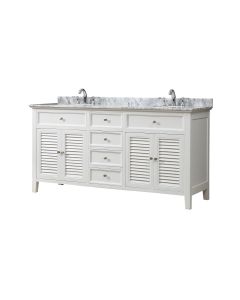 Hesperia (double) 70-Inch White Bathroom Vanity With Top/Sinks