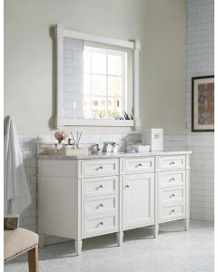 James Martin Brittany (single) 60-Inch Bright White Vanity - 655-V60S-M-BW