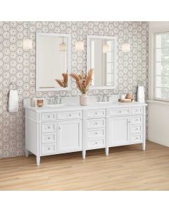 James Martin Brittany (double) 84-Inch Bright White Vanity - 655-V84-BW