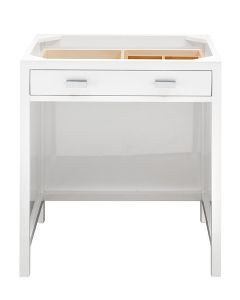 James Martin Addison 30-Inch Glossy White Makeup Cabinet - E444-CU30-GW