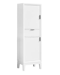 Avanity Emma 20-Inch White Modern Bathroom Tall Linen Side Cabinet
