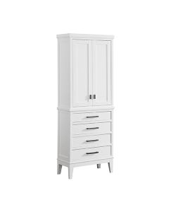 Avanity Madison 24-Inch White Traditional Bathroom Tall Linen Side Cabinet