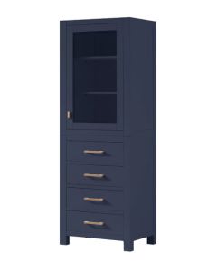 Avanity Modero 24-Inch Navy Blue Traditional Bathroom Tall Linen Side Cabinet