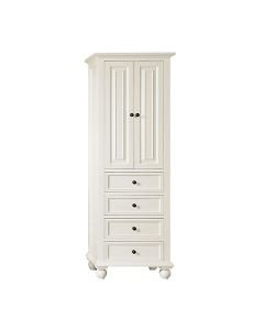 Avanity Thompson 24-Inch French White Transitional Bathroom Tall Linen Side Cabinet