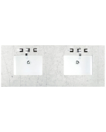 James Martin (double) 60-inch Silestone Eternal Jasmine Pearl Quartz Countertop & Rectangular Sinks - 3cm Thick