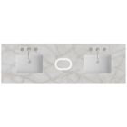 James Martin (double) 72-inch Freepower Wireless Charging Silestone Victorian Silver Quartz Countertop & Rectangular Sinks - 3cm Thick (040)