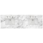 James Martin (double) 72-inch Carrara Marble Countertop & Rectangular Sinks - 3cm Thick (040)