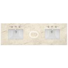 James Martin (double) 72-inch FreePower Wireless Charging Eclos Tajnar Engineered Stone/Glass Countertop & Rectangular Sinks - 3cm Thick (040)