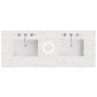 James Martin (double) 60-inch Freepower Wireless Charging Silestone Eternal Jasmine Pearl Quartz Countertop & Rectangular Sinks - 3cm Thick