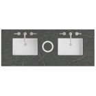 James Martin (double) 60-inch Freepower Wireless Charging Silestone Parisien Bleu Noctis Quartz Countertop & Rectangular Sinks - 3cm Thick