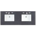 James Martin (double) 60-inch Silestone Charcoal Soapstone Quartz Countertop & Rectangular Sinks - 3cm Thick
