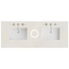 James Martin (double) 60-inch Freepower Wireless Charging Silestone Siberian Quartz Countertop & Rectangular Sinks - 3cm Thick