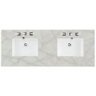 James Martin (double) 60-inch Silestone Victorian Silver Quartz Countertop & Rectangular Sinks - 3cm Thick