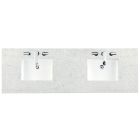 James Martin (double) 72-inch Silestone Eternal Jasmine Pearl Quartz Countertop & Rectangular Sinks - 3cm Thick