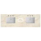 James Martin (double) 72-inch Freepower Wireless Charging Eclos Tajnar Engineered Stone/Glass Countertop & Rectangular Sinks - 3cm Thick