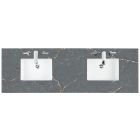 James Martin (double) 72-inch Silestone Parisien Bleu Quartz Countertop & Rectangular Sinks - 3cm Thick