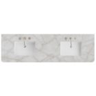 James Martin (double) 72-inch Silestone Victorian Silver Rounded Quartz Countertop & Rectangular Sink - 3cm Thick / 3-Hole