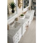 James Martin De Soto (double) 118-Inch Bright White Vanity with Carrara Marble Top - 825-V118-BW-DU-CAR