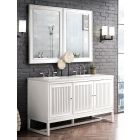 James Martin Athens (double) 59.88-Inch Glossy White Vanity Cabinet - E645-V60D-GW