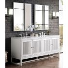 James Martin Athens (double) 71.88-Inch Glossy White Vanity Cabinet - E645-V72-GW