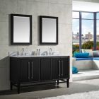 Avanity Mason (double) 61-Inch Black Vanity with Silver Trim - MASON-V60-BKS