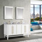 Avanity Mason (double) 61-Inch White Vanity With Gold Trim - MASON-V60-WTG