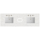 James Martin (double) 72-inch Freepower Wireless Charging Silestone Eternal Jasmine Pearl Quartz Countertop & Rectangular Sinks - 3cm Thick (040)