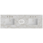 James Martin (double) 72-inch Freepower Wireless Charging Silestone Victorian Silver Quartz Countertop & Rectangular Sinks - 3cm Thick (040)