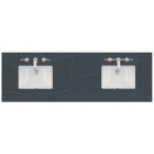 James Martin (double) 72-inch Silestone Charcoal Soapstone Quartz Countertop & Rectangular Sinks - 3cm Thick (040)