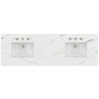 James Martin (double) 72-inch Silestone Ethereal Noctis Quartz Countertop & Rectangular Sinks - 3cm Thick (040)