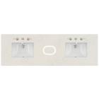 James Martin (double) 72-inch Freepower Wireless Charging Silestone Siberian Quartz Countertop & Rectangular Sinks - 3cm Thick (040)
