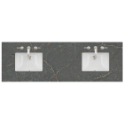 James Martin (double) 72-inch Silestone Parisien Bleu Quartz Countertop & Rectangular Sinks - 3cm Thick (040)