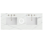 James Martin (double) 60-inch Silestone Freepower Wireless Charging Ethereal Noctis Quartz Countertop & Rectangular Sinks - 3cm Thick