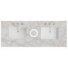 James Martin (double) 60-inch Freepower Wireless Charging Silestone Victorian Silver Quartz Countertop & Rectangular Sinks - 3cm Thick