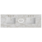 James Martin (double) 72-inch Freepower Wireless Charging Silestone Victorian Silver Quartz Countertop & Rectangular Sinks - 3cm Thick