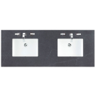 James Martin (double) 60-inch Silestone Charcoal Soapstone Quartz Countertop & Rectangular Sinks - 3cm Thick