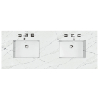 James Martin (double) 60-inch Silestone Ethereal Noctis Quartz Countertop & Rectangular Sinks - 3cm Thick