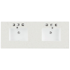 James Martin (double) 60-inch Silestone Lime Delight Suede Quartz Countertop & Rectangular Sinks - 3cm Thick