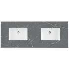 James Martin (double) 60-inch Silestone Parisien Bleu Quartz Countertop & Rectangular Sinks - 3cm Thick